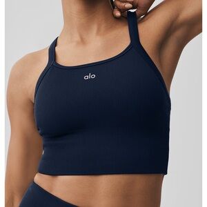 ALO Yoga Seamless Navy Bra Tank